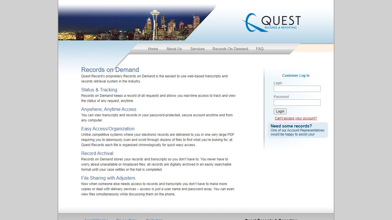 Quest Records & Reporting Online