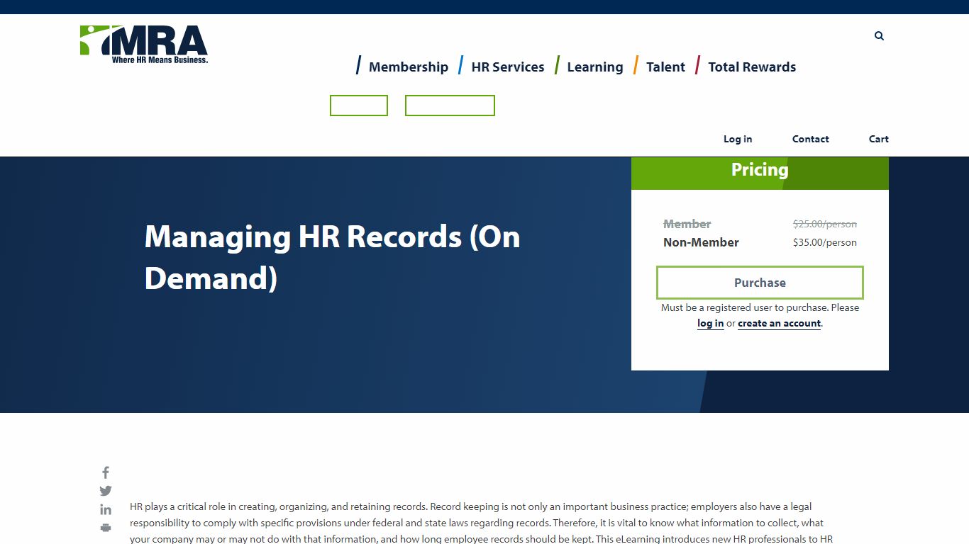 Managing HR Records (On Demand) | MRA