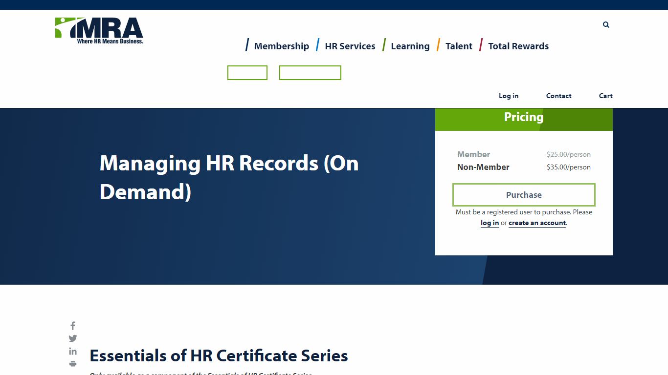 Managing HR Records (On Demand) | MRA